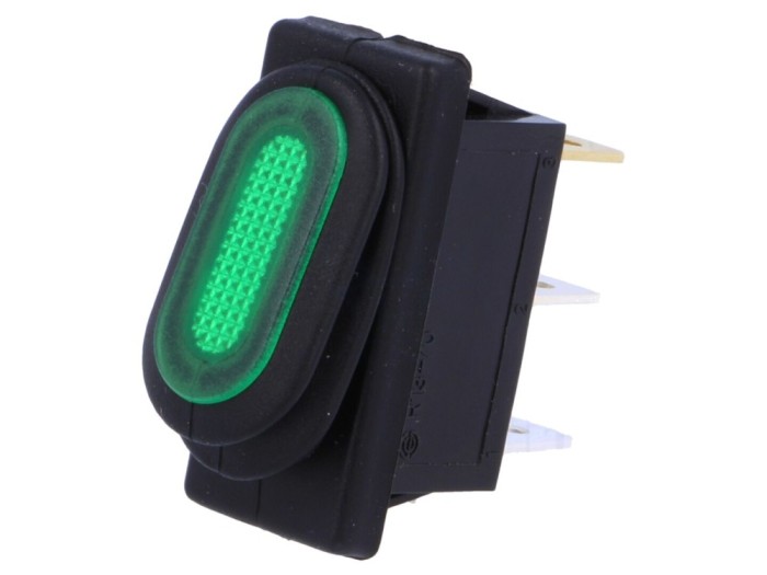 Comutator basculant verde ON-OFF IP65