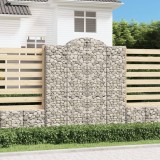 Cosuri gabion arcuite, 6 buc 200x30x220/240cm, fier galvanizat GartenMobel Dekor, vidaXL