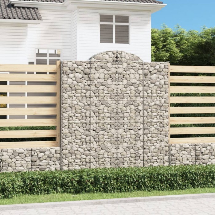 vidaXL Coșuri gabion arcuite, 6 buc 200x30x220/240cm, fier galvanizat