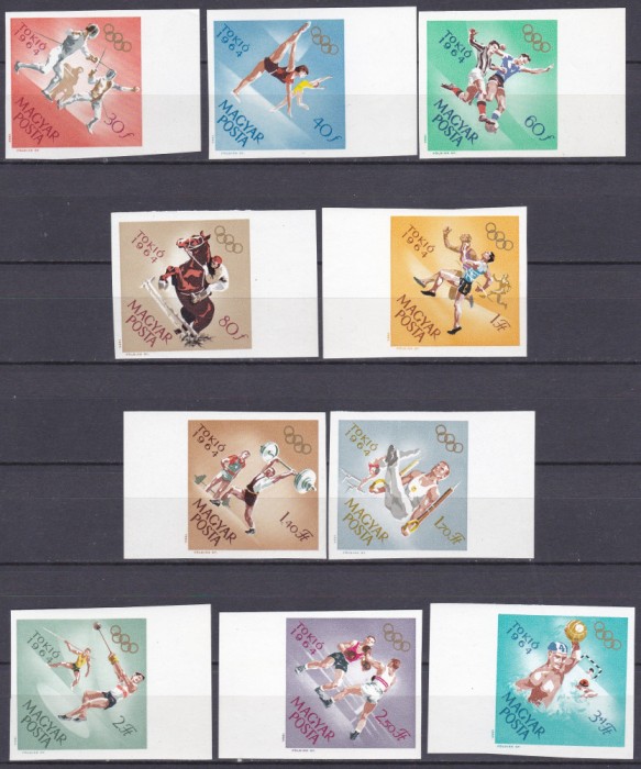 DB1 Ungaria 1964 Olimpiada Tokyo 10 v. NDT MNH
