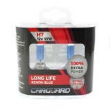 Set 2 Becuri Halogen H7 Carguard, +100% Intensitate, 12V 55W, Durata Lunga, Lumina Alba Xenon