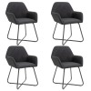 VidaXL Scaune de bucătărie, 4 buc., negru, material textil