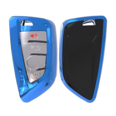 Husa Cheie Smartkey BMW 3/4 Butoane Seria G Albastra TPU+PC foto