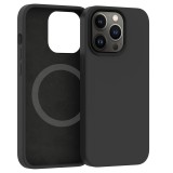Husa protectie flippy pentru iphone 13 pro mag safe, 2 in 1 incarcare si magnet, soft silicone, negru