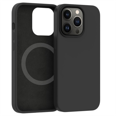 Husa protectie Flippy pentru iPhone 14 Pro Mag Safe, 2 in 1 incarcare si magnet, Soft silicone, Negru foto