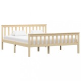 VidaXL Cadru de pat, natural, 160 x 200 cm, lemn masiv de pin