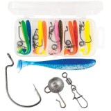 Set shad-uri 7 cm + ace jig + cheburashka, 10 buc/set, Baracuda