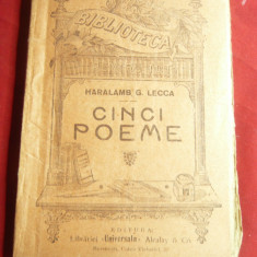 H.G.Lecca- Cinci Poeme - BPT nr.90 interbelica ,Universala Alcalay ,94 pag