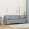 VidaXL Canapea cu 3 locuri cu pernuțe, gri deschis, 180 cm, textil 3200917