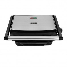 Gratar electric Princess, 2000 W, 30 x 24 cm, LED, placi grill antiadezive, tavita colectare, capac inox foto