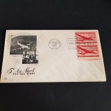 Plic Filatelic FDC 1946 &ndash; 5&cent; Air Mail DC-4 Skymaster, Prima Zi de Emisiune, Vintage Istoric!
