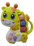 Orga muzicala girafa, plastic, multicolor, Ideallstore, cu sunete si lumini, pentru copii 3 ani+