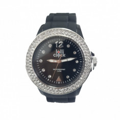 Ceas Dama Lolli clock Crystal, negru