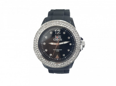 Ceas Dama Lolli clock Crystal, negru foto