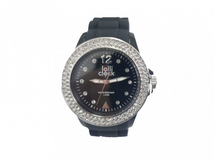 Ceas Dama Lolli clock Crystal, negru