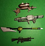 Set arme : Lansator rachete Jago Fett Star Wars, mitralieră M247H Halo Reach, sabie Covenant și pușcă asalt MA5B pușcaș marin USA