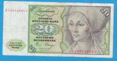 (2) BANCNOTA GERMANIA - 20 MARK 1980 (2 IANUARIE 1980) foto