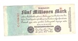Bancnota Germania 5000000 mark/marci 25 iulie 1923, unifata, stare buna
