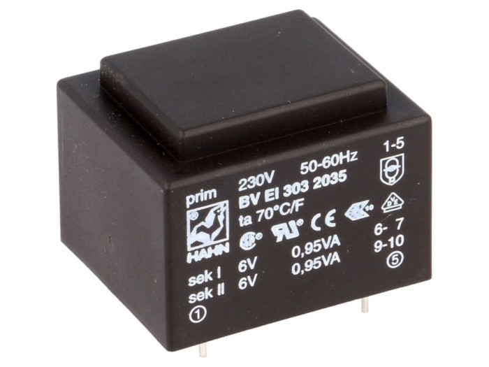 Transformator PCB &icirc;ncapsulat 230V 6V