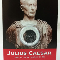 Monedă Romană - Împărat Roman Iulius Caesar „Denarius of Caesar”, reproducere