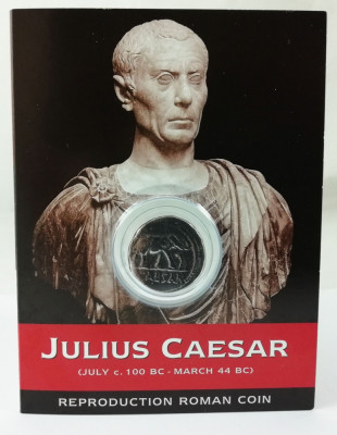 Monedă Romană - &amp;Icirc;mpărat Roman Iulius Caesar &amp;bdquo;Denarius of Caesar&amp;rdquo;, reproducere foto