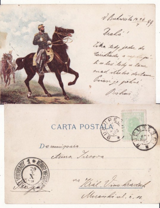 Casa Regala- Regele Carol I- litografie -rara-Socecu