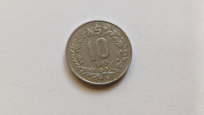 Uruguay-10 Nuevo Pesos 1989