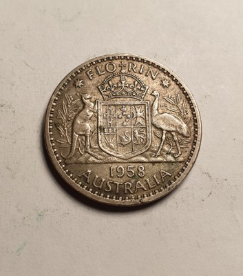Australia 1 Florin 1958 Piesa Frumoasa foto