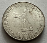 500 Lei 1941 Argint, Mihai I, Romania, exfoliere, detalii foarte bune