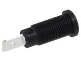 Conector banană 2mm soclu 10A 600V 29,2mm negru cu izolație