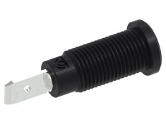 Conector banană 2mm soclu 10A 600V 29,2mm negru cu izolație