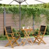 Set mobilier bistro, 3 piese, negru, polipropilenă lemn masiv