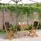 Set mobilier bistro, 3 piese, negru, polipropilenă lemn masiv