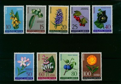 Iugoslavia 1961, flora Mi. 943/951 MNH, cat. 20 &amp;euro; foto