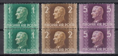 UNGARIA 1941 MIKLOS HORTHY PERECHE SERII MNH foto