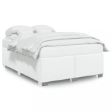 Cumpara ieftin Cadru de pat, alb, 140x200 cm, piele ecologica