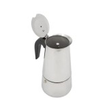 Espresor pentru aragaz, din otel inoxidabil, capacitate 6 cesti (300 ml), inalitime 18 cm, compatibil cu plita electrica sau gaz, argintiu