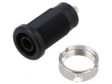 Conector banana 4mm soclu 25A 1kV negru nichelat