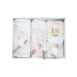 Cumpara ieftin Trusou Botez 6 piese personalizat cu broderie - "Cu drag de la Nasi" - Ingeras - ALB - ROZ PUDRAT- TB118