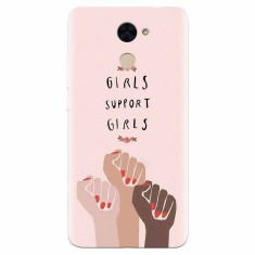 Husa silicon pentru Huawei Enjoy 7 Plus, Girls Supportgirls