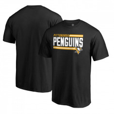 Pittsburgh Penguins tricou de bărbați black Iconic Collection On Side Stripe - L