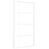 Cumpara ieftin Usa glisanta, alb, 102,5x205 cm, sticla mata ESG si aluminiu