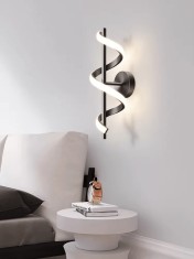 Aplica LED, 15W, 800lm, spirala creativa, negru, lumina calda/neutra/rece