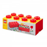 Cutie depozitare Lego, cu 8 pini, Rosu, LEGO&reg;