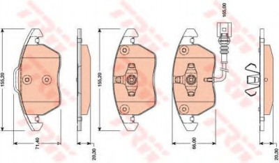 Set placute frana,frana disc VW PASSAT Variant (365) (2010 - 2014) TRW GDB1807 foto