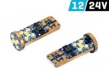 Set 2 Becuri LED Auto W5W T10 12/24V, 6500K, Alb, Canbus, Nepolar, 200 Lumeni, Unghi 360&deg;
