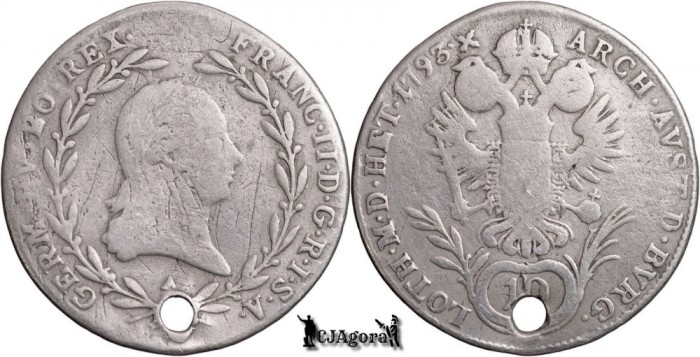 1793 A, 10 Kreuzer - Francisc al II-lea - Arhiducatul Austriei