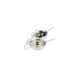 Tigaie inox, cu insertie pentru oua, compartimente pentru 4 oua, capac din sticla, 20 x 5.5 cm, Klausberg