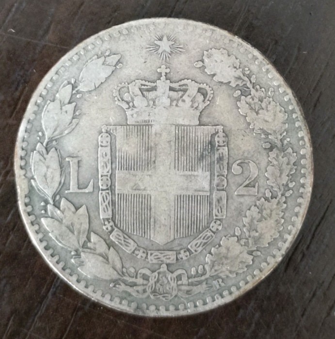 Moneda Italia - 2 Lire 1884 - Argint