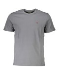 Cumpara ieftin Tricou barbati, cu mini logo, Regular fit, Gri inchis, S